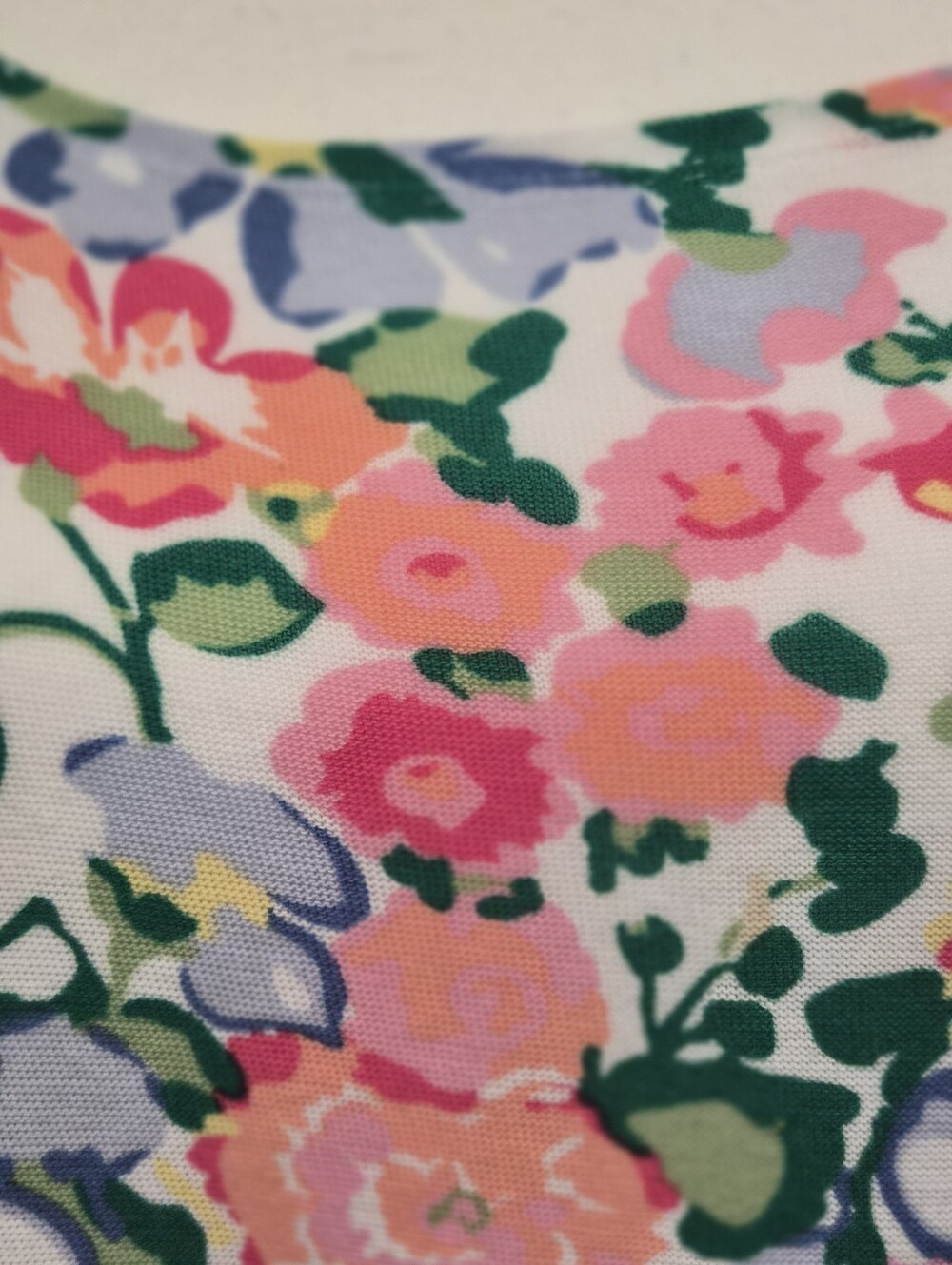 Talbots Bright Floral Lightweight Layered Knit Top Large - Picture 2 of 8